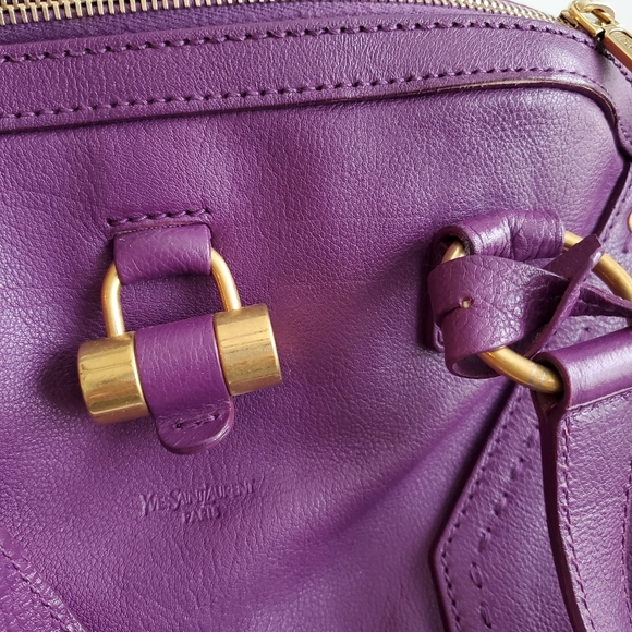 SOLD ⚜ Yves Saint Laurent purple leather Muse bag - Picture 2 of 8